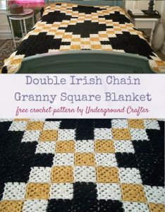 Double Irish Chain Granny Square Blanket