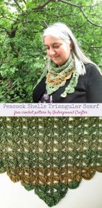 Peacock Shell Triangular Scarf