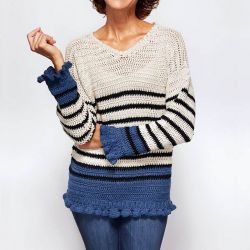 Breton Ruffle Cuff Sweater
