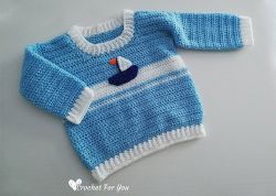Crochet Patterns Galore - Set Sail Baby Sweater