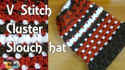 V stitch Cluster Slouch Hat