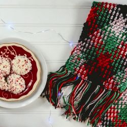 Plaid Holiday Fringe Scarf