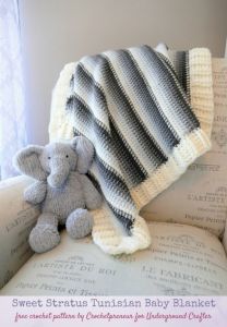 Sweet Stratus Tunisian Baby Blanket
