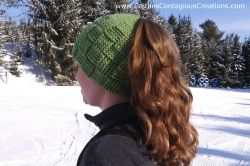 Basket Weave Ponytail Beanie