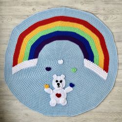 Love Bear Rainbow Baby Blanket