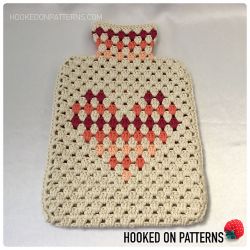 Granny Heart Hot Water Bottle Cover