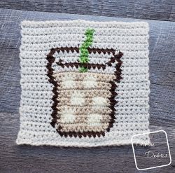 8″ Tapestry Iced Coffee Afghan Square