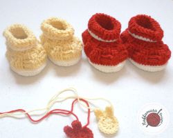 Basket Weave Baby Booties