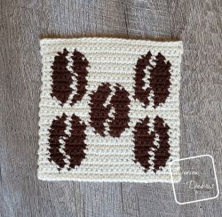 8″ Tapestry Coffee Beans Afghan Square