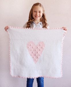 Polka Dot Heart Doll Blanket