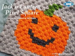 Quick & Easy Jack o Lantern Pixel Square Corner To Corner (C2C) Crochet