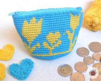 Crochet Flowery Coin Purse