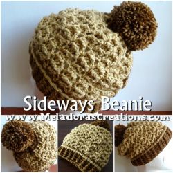 Sideways Beanie with Starfish Crochet Stitch