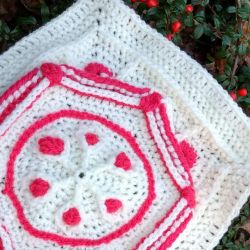 Ruby hexagon granny square