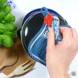 Tunisian Crochet Cottage Potholder