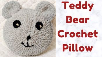 Teddy Bear Crochet Pillow