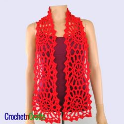 Summer Crochet Lace Motif Scarf