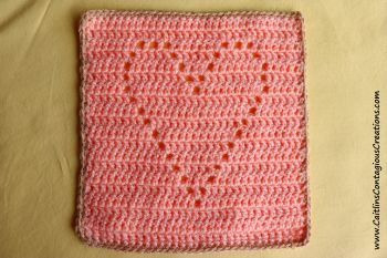 Heart Shape Filet Square Crochet Motif