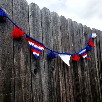 Patriotic July 4th Tunisian Bunting