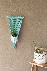 Faux Macrame Hanging Planter