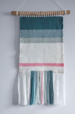 Sage and Blush Crochet Wall Hanging