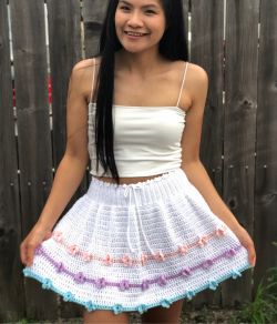 Crochet 3D Flower Skirt