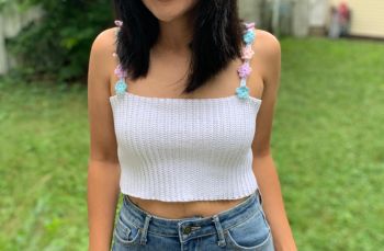 Crochet Flower Crop Top