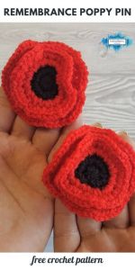 Crochet Poppy Pin