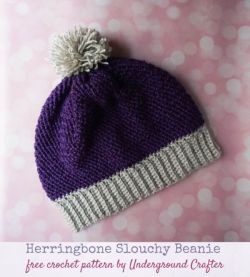 Herringbone Slouchy Beanie