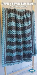 Stripes & Ruffles Baby Blanket