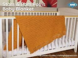 Stars & Pom Poms Baby Blanket