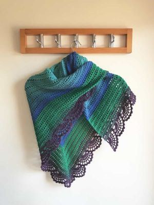 Peafowl Feathers Crochet Shawl