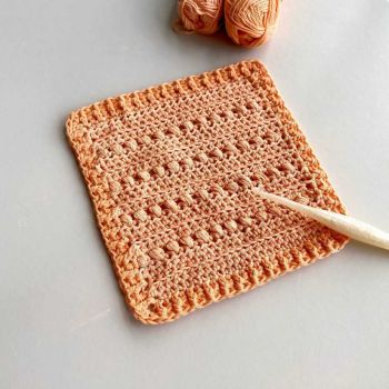 Cross Puff Stitch Crochet Square