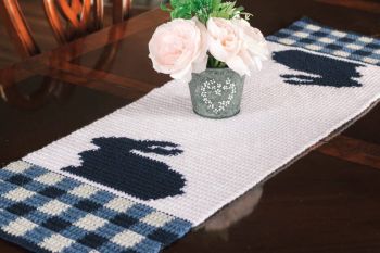 Gingham Bunny Table Runner