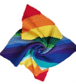 Rainbow C2C Afghan