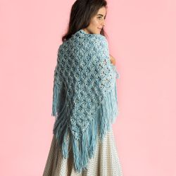 Mock-Rame Fringed Shawl