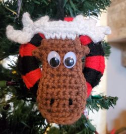 Moose Buffalo Plaid Ornament