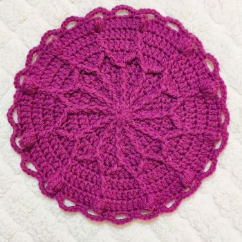 Outline Flower Crochet Potholder