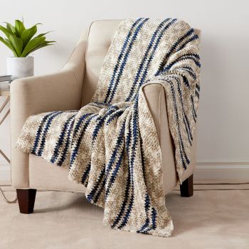 Moss Stitch Stripes Blanket