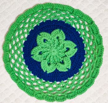 Round Crochet Flower Floor Rug