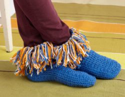 Fringy Crochet Slippers