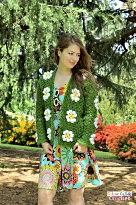 Crochet Daisy Granny Square Cardigan