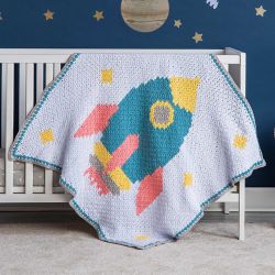 Rocketship Baby Blanket