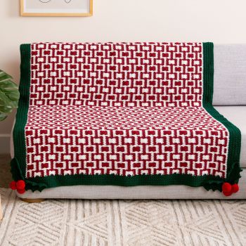 Holly Jolly Mosaic Holiday Blanket