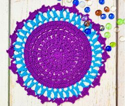 Lilac Coral Crochet Doily