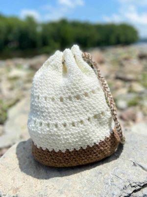 Crochet Drawstring Bag