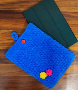 Plush Crochet Tablet Cover
