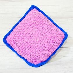 Cozy Square Crochet Plush Pillow