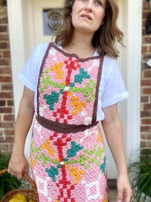 Martha's Retro C2C Crochet Apron