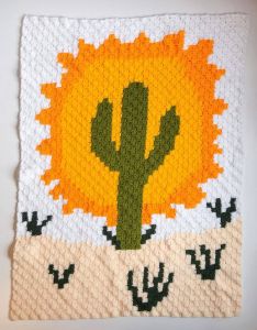 Desert Cactus Sun C2C Blanket